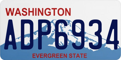 WA license plate ADP6934