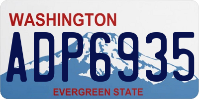 WA license plate ADP6935