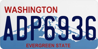 WA license plate ADP6936