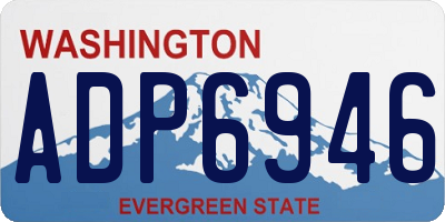 WA license plate ADP6946