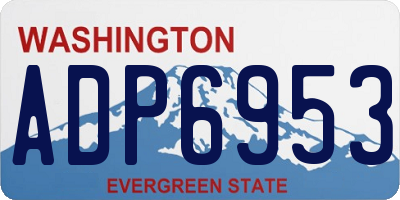 WA license plate ADP6953