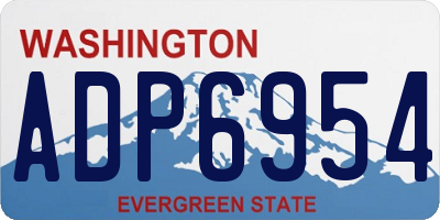 WA license plate ADP6954