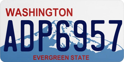 WA license plate ADP6957