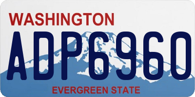 WA license plate ADP6960