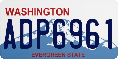 WA license plate ADP6961