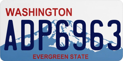 WA license plate ADP6963
