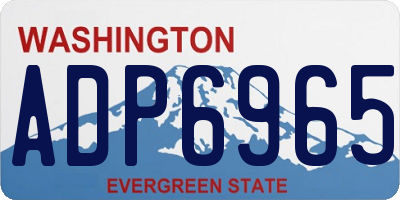 WA license plate ADP6965