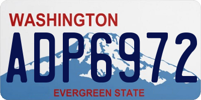 WA license plate ADP6972