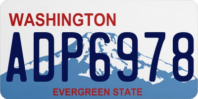 WA license plate ADP6978