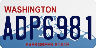 WA license plate ADP6981