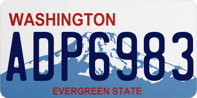 WA license plate ADP6983