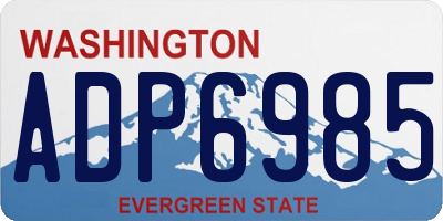 WA license plate ADP6985