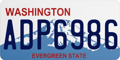 WA license plate ADP6986