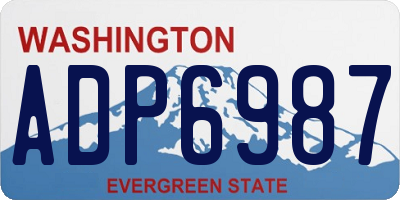 WA license plate ADP6987
