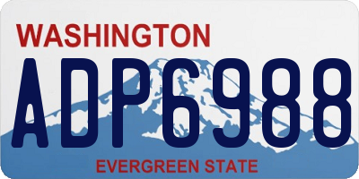 WA license plate ADP6988