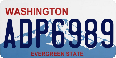 WA license plate ADP6989