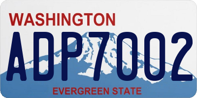 WA license plate ADP7002