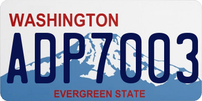 WA license plate ADP7003