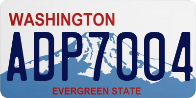 WA license plate ADP7004