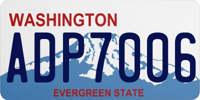 WA license plate ADP7006
