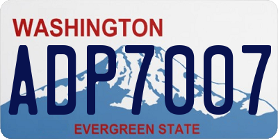 WA license plate ADP7007