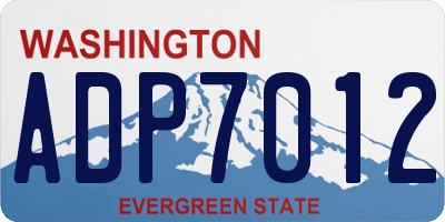 WA license plate ADP7012