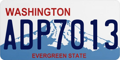 WA license plate ADP7013
