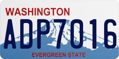 WA license plate ADP7016