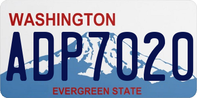 WA license plate ADP7020