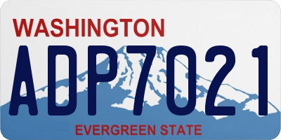 WA license plate ADP7021