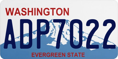 WA license plate ADP7022
