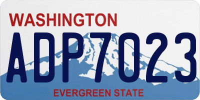 WA license plate ADP7023