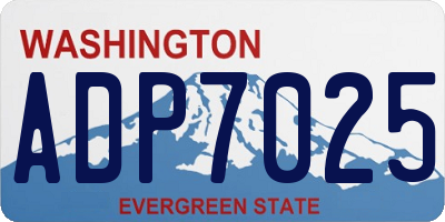 WA license plate ADP7025