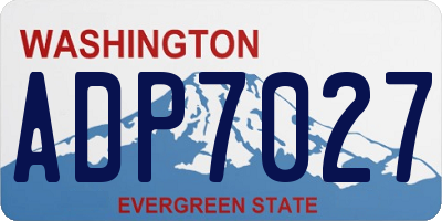 WA license plate ADP7027