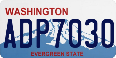 WA license plate ADP7030