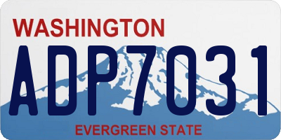 WA license plate ADP7031