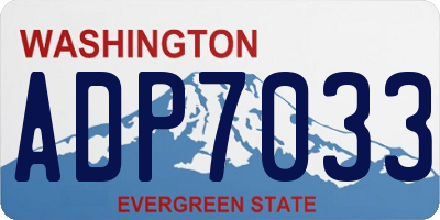 WA license plate ADP7033
