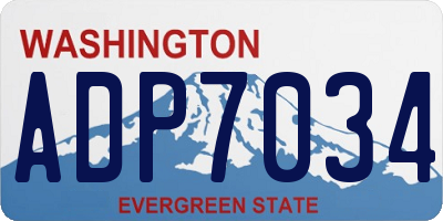 WA license plate ADP7034