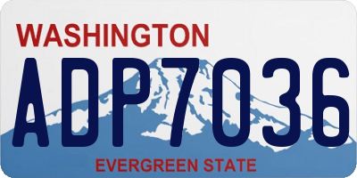 WA license plate ADP7036