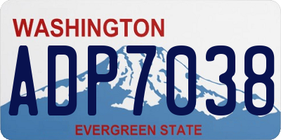 WA license plate ADP7038