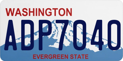 WA license plate ADP7040
