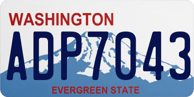 WA license plate ADP7043