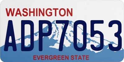 WA license plate ADP7053