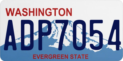 WA license plate ADP7054