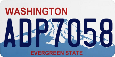 WA license plate ADP7058