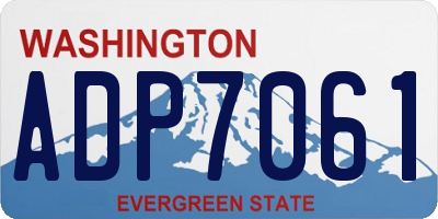 WA license plate ADP7061