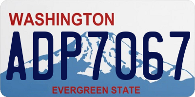 WA license plate ADP7067