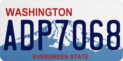 WA license plate ADP7068