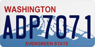 WA license plate ADP7071