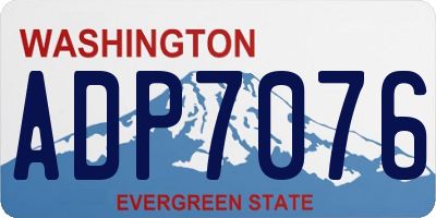 WA license plate ADP7076